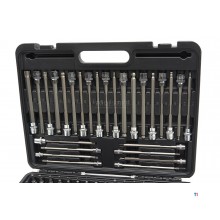 HBM 107-osainen lyhyt ja pitkä MM, tuuman Inbus, Torx, kuusiokantasarja HBM 107-osainen lyhyt ja pitkä MM, tuuman Inbus, Torx, kuusiokantasarja