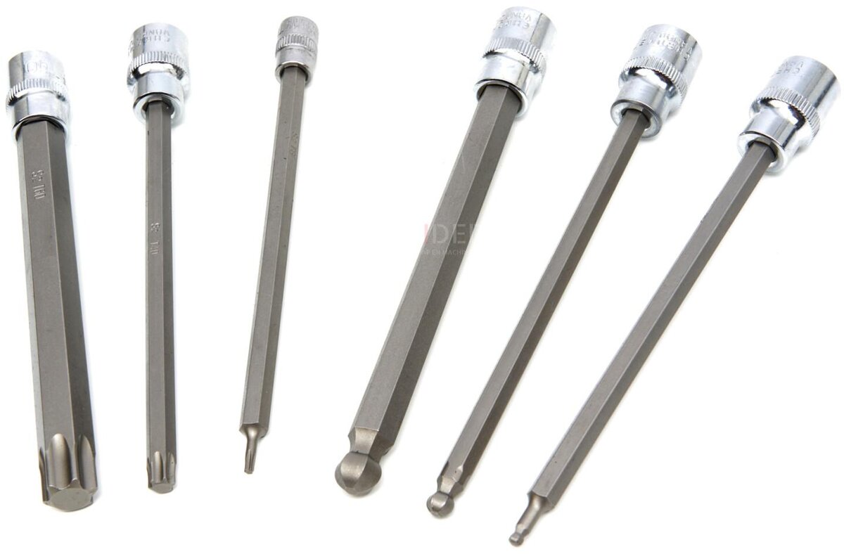 HBM 107-osainen lyhyt ja pitkä MM, tuuman Inbus, Torx, kuusiokantasarja HBM 107-osainen lyhyt ja pitkä MM, tuuman Inbus, Torx, kuusiokantasarja