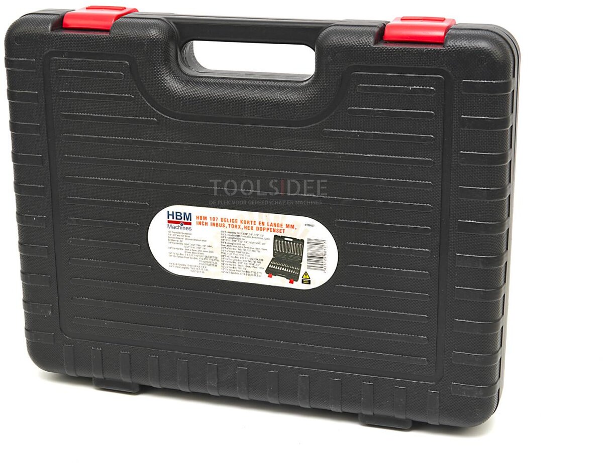 HBM 107-osainen lyhyt ja pitkä MM, tuuman Inbus, Torx, kuusiokantasarja HBM 107-osainen lyhyt ja pitkä MM, tuuman Inbus, Torx, kuusiokantasarja