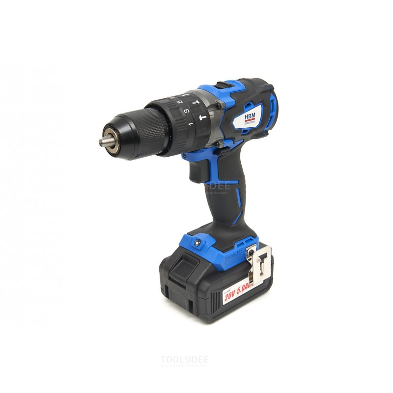 HBM 3-part brushless battery combination set, angle grinder, impact wrench, drill 20 Volt 5.0 Ah