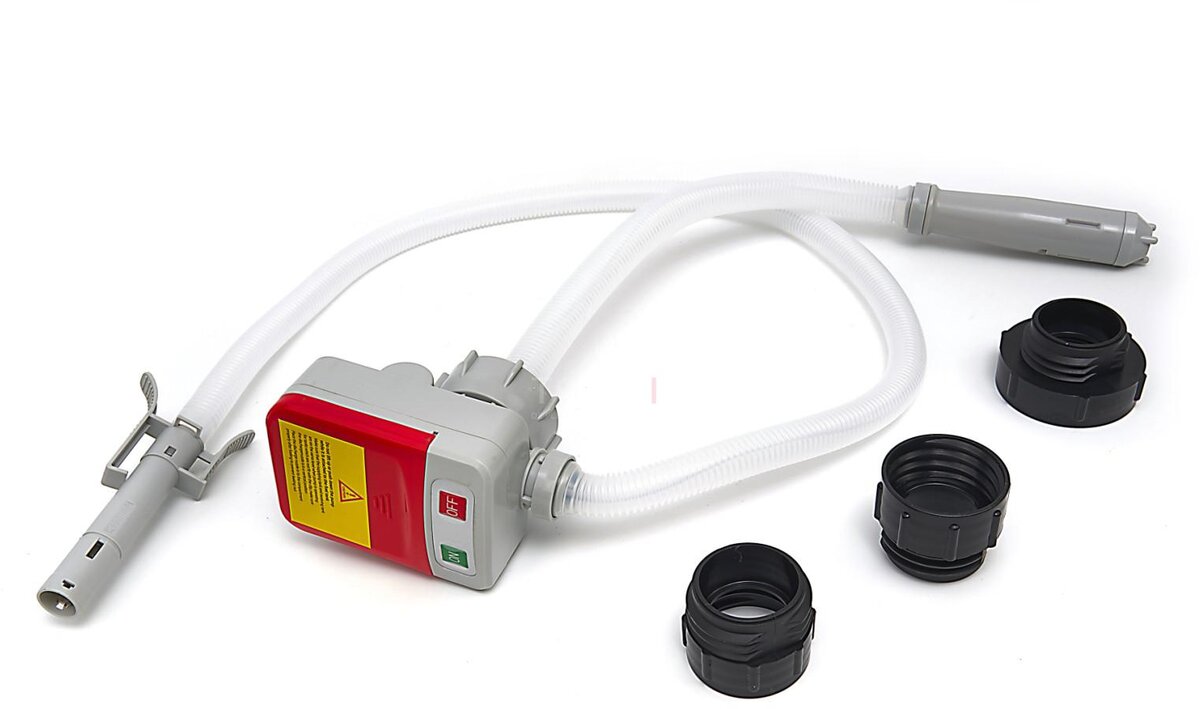 HBM Professionele olie-, benzine- en vloeistofpomp op batterijen inclusief slangen, 3 adapters, 10 l/min HBM Professionele olie-, benzine- en vloeistofpomp op batterijen inclusief slangen, 3 adapters, 10 l/min