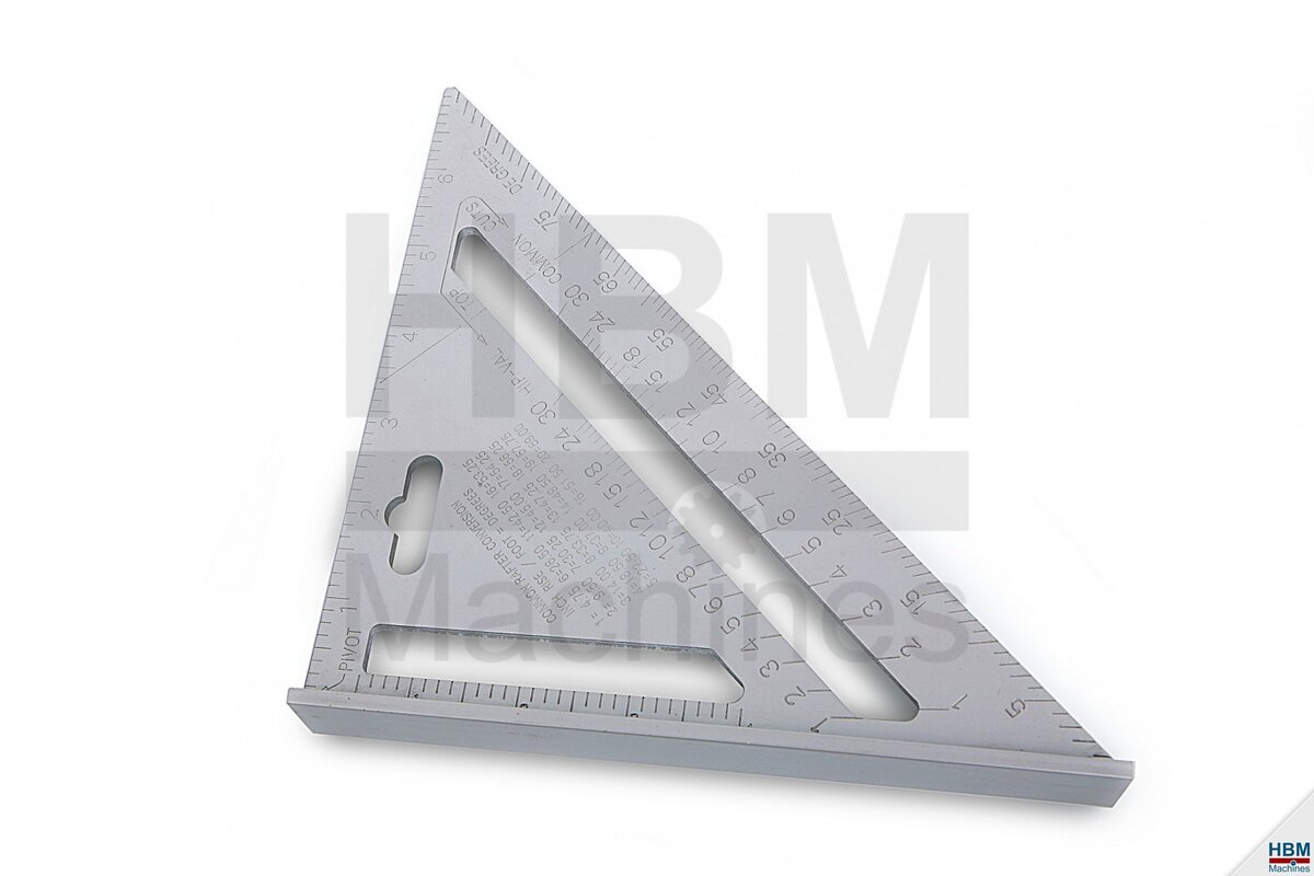 Hbm aluminium vinkeltrekant - firkantet krog - måletrekant