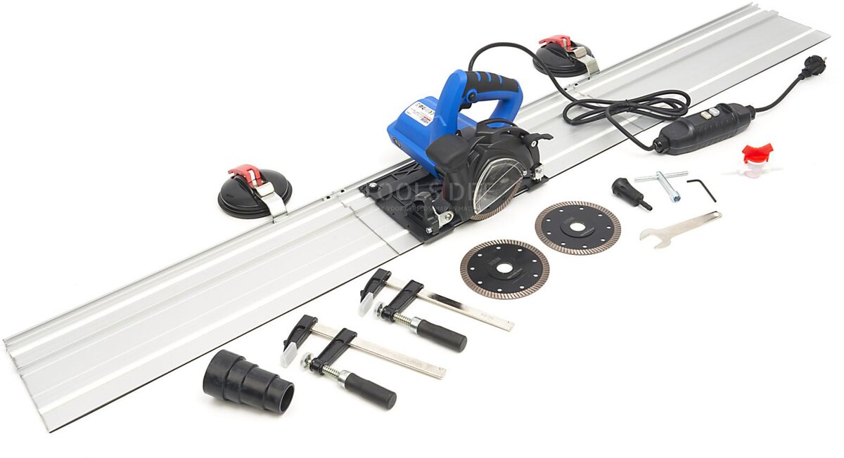 HBM 1400W Stone Incursion Hand Saw Water Cooled With Ruler 3 x 500 mm and 3 Diamond Saw Blades HBM 1400W Stone Incursion Hand Saw Water Cooled With Ruler 3 x 500 mm and 3 Diamond Saw Blades
