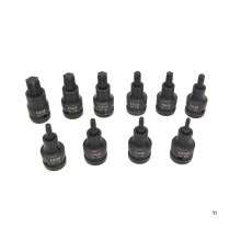 HBM Professional 1/2 inch Impact Socket Set Torx T20-T70 10-Piece