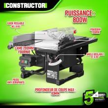 CONSTRUCTOR Circular saw table 800W - 200 mm + acc.