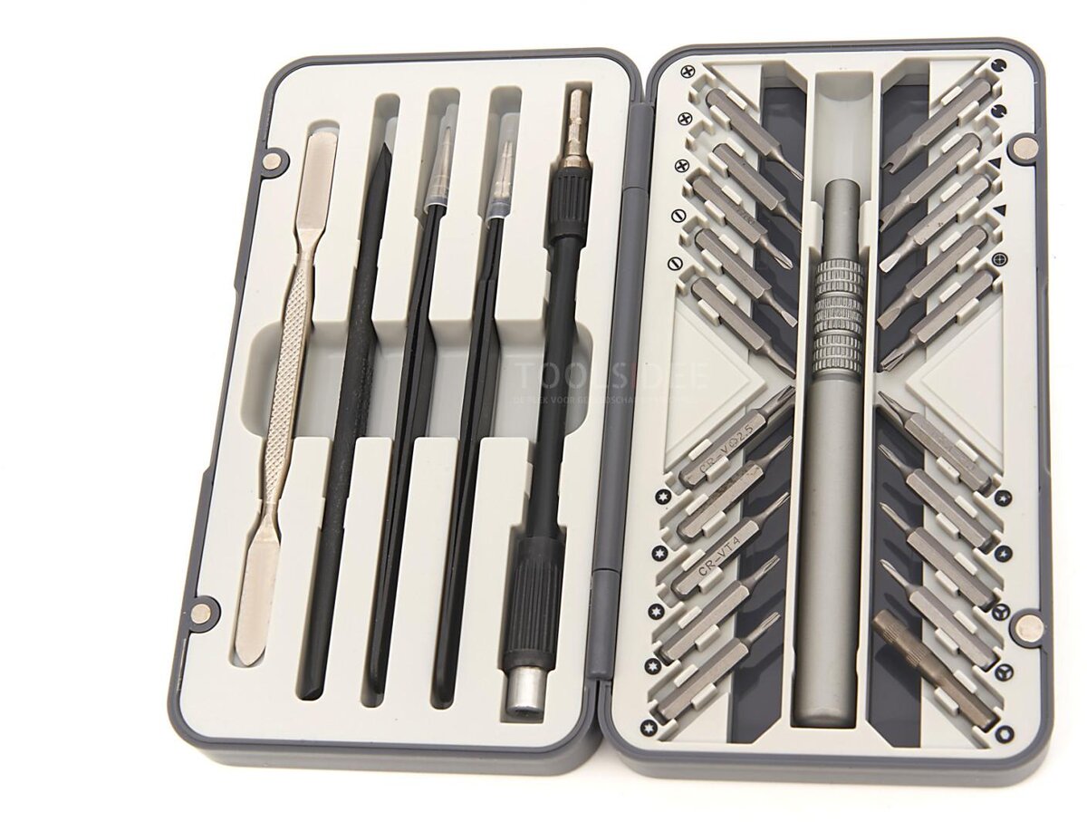 HBM 26-dele præcisionsskruetrækker, bitsæt med fleksibel forlængelse, 2 pincet HBM 26-dele præcisionsskruetrækker, bitsæt med fleksibel forlængelse, 2 pincet