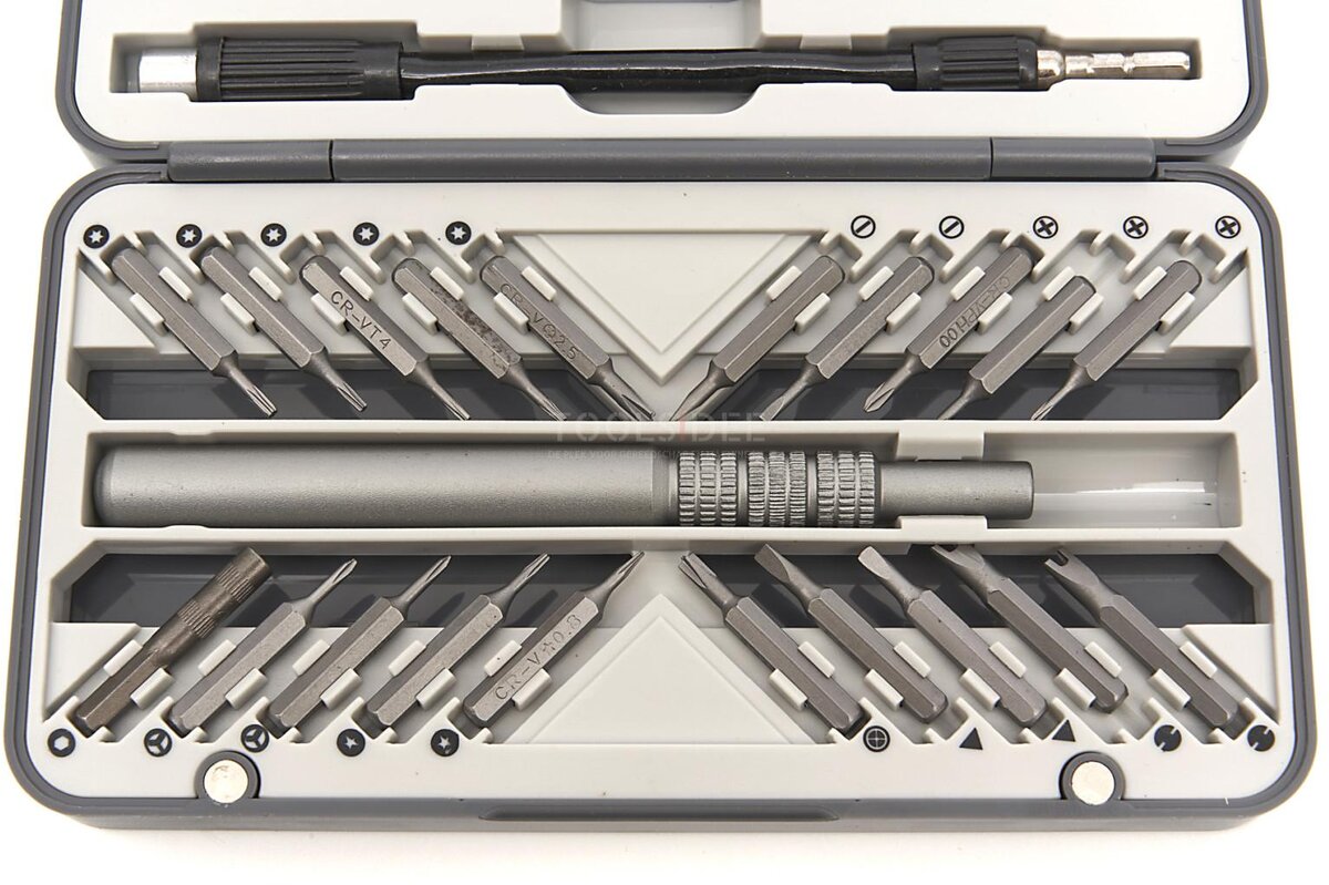 HBM 26-dele præcisionsskruetrækker, bitsæt med fleksibel forlængelse, 2 pincet HBM 26-dele præcisionsskruetrækker, bitsæt med fleksibel forlængelse, 2 pincet