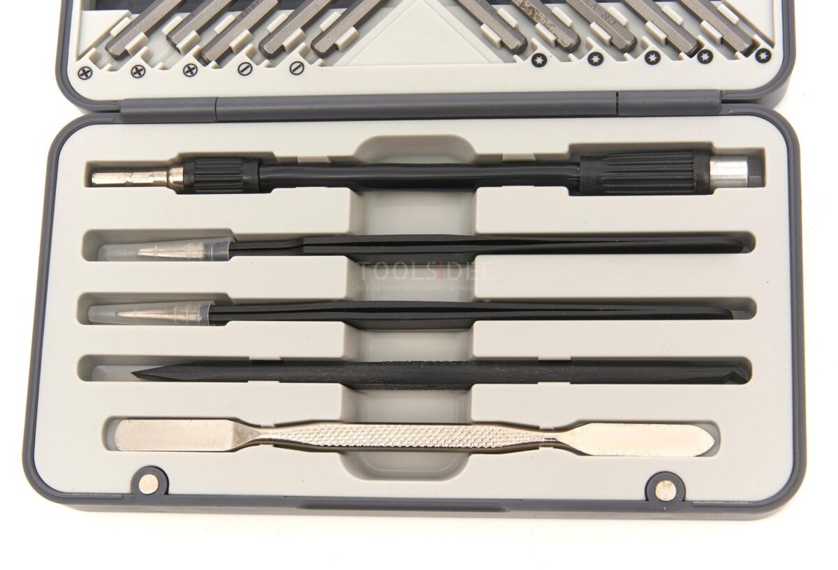 HBM 26-dele præcisionsskruetrækker, bitsæt med fleksibel forlængelse, 2 pincet HBM 26-dele præcisionsskruetrækker, bitsæt med fleksibel forlængelse, 2 pincet