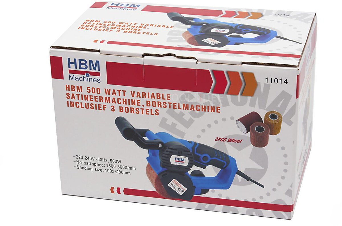 HBM 500 Watt Variabler Satinator, Bürstenmaschine inklusive 3 Bürsten