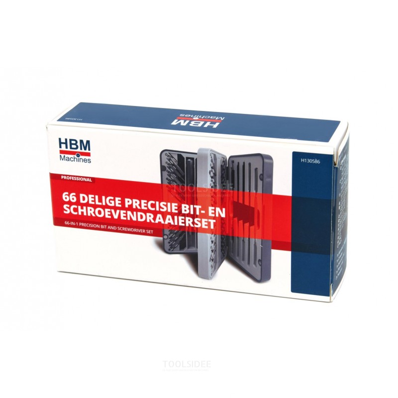 HBM 66 Delige Precisie Schroevendraaier, Bitset met Flexibel verlengstuk, 2 Pincetten en 2 Spatels 