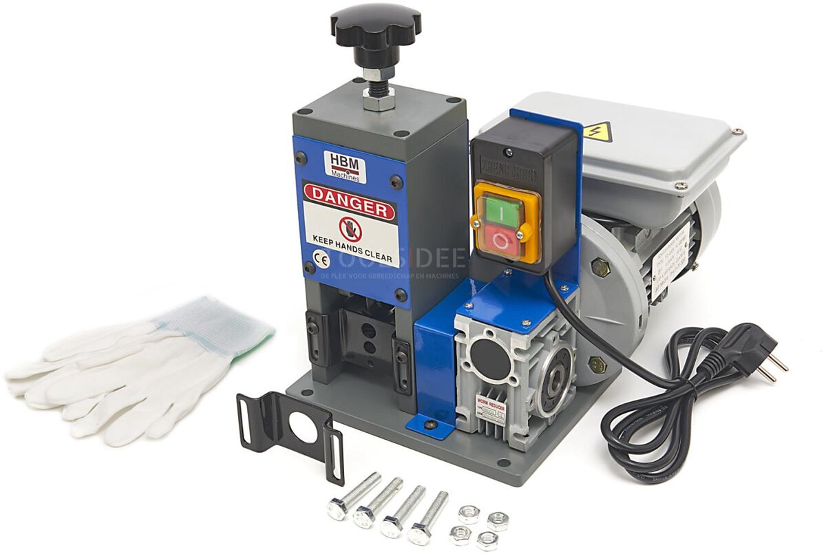 HBM Profesjonell elektrisk kabelstripper, kabelskreller, trådstrippingsmaskin