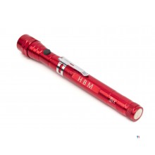 HBM Teleskopisk LED-lommelykt Med Magnet Pick Up Rød