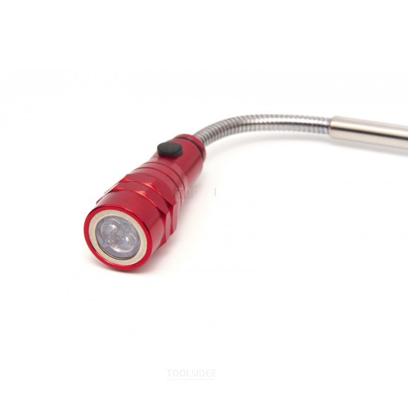HBM Teleskopisk LED Ficklampa Med Magnet Pick Up Röd