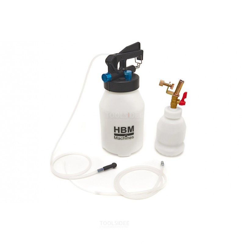 HBM Professional 3,5 liter pneumatisk bremseudluftningssæt inklusive 1 liters opsamlingsflaske