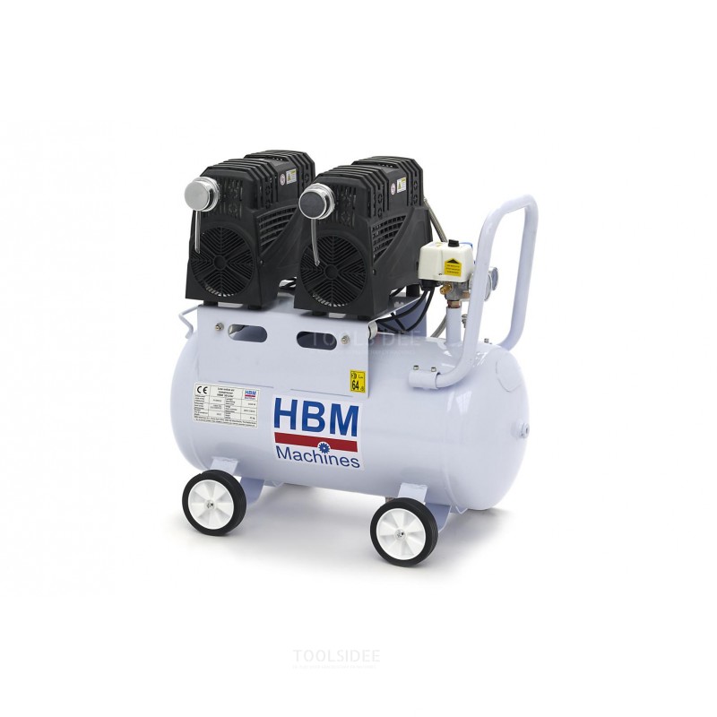 HBM Profesjonell lavstøykompressor - 1,5 HK - 30 liter SGS