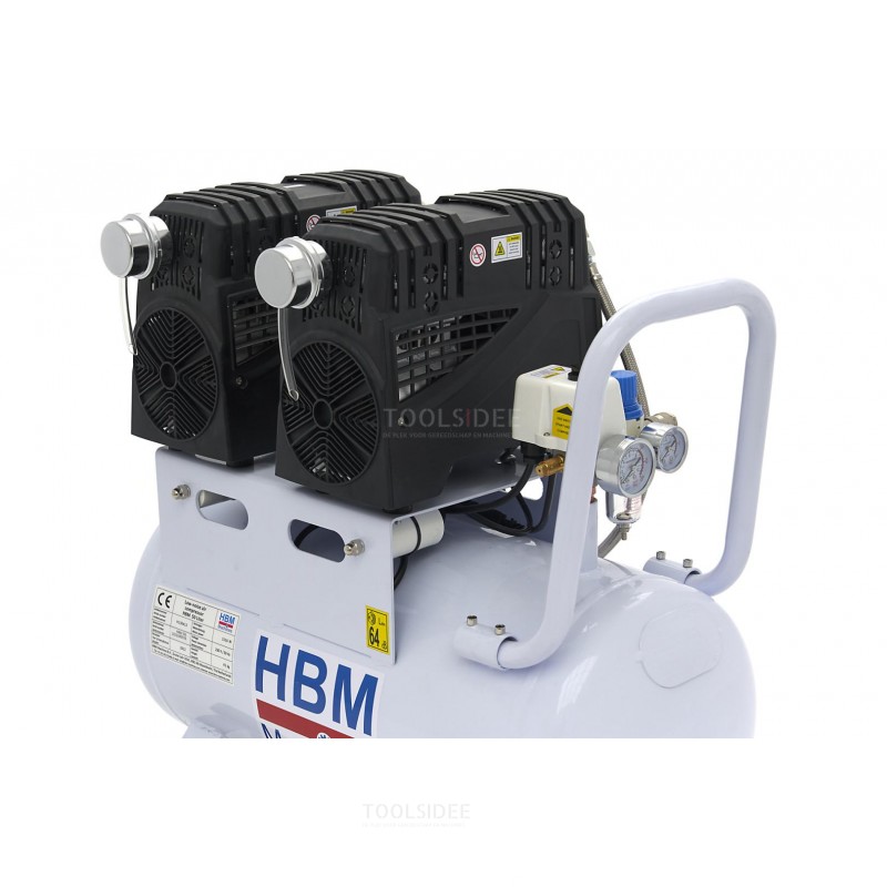 Compresor profesional de bajo ruido HBM - 1,5 HP - 30 litros SGS