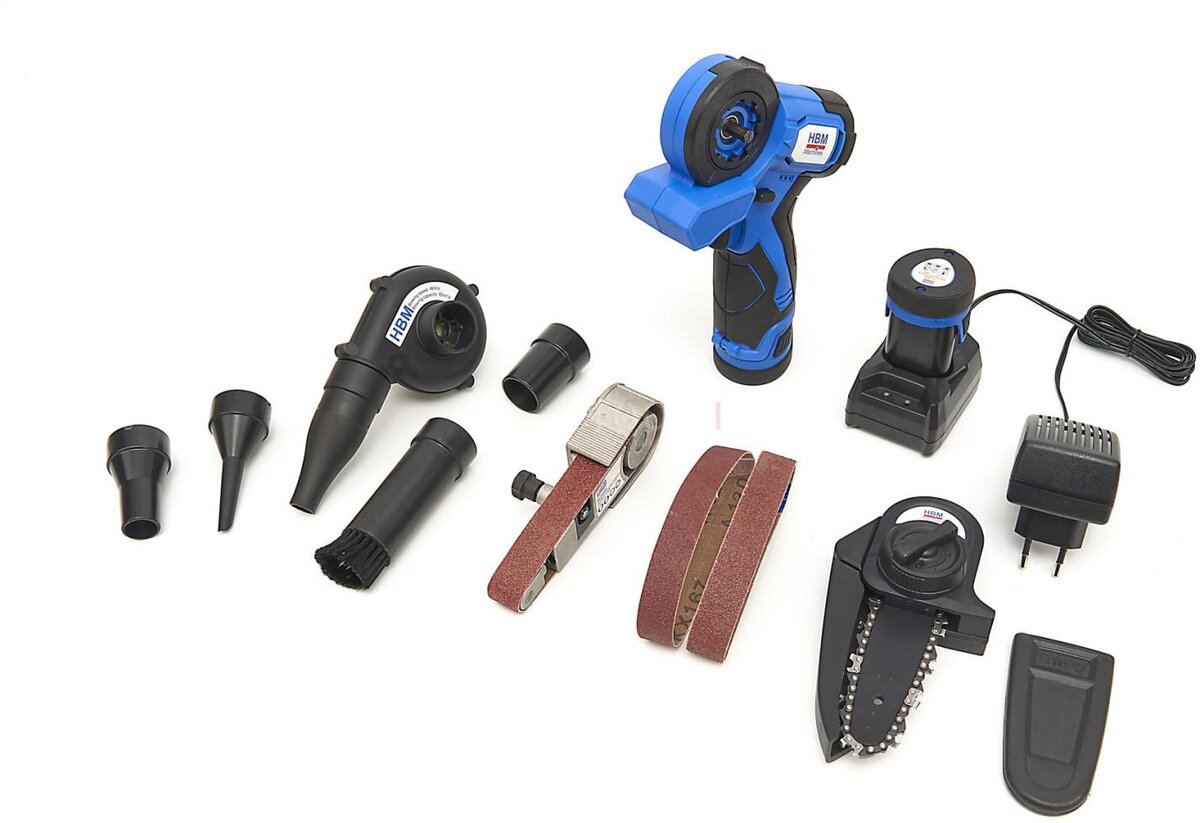 HBM 3 in 1 Akku-Kettensäge, Sander und Laubbläser