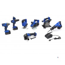 HBM Professionele 7 Delige Combiset 20V 5,0Ah met 3 x 5,0 Ah Accu in Stevige Opbergtas HBM Professionele 7 Delige Combiset 20V 5,0Ah met 3 x 5,0 Ah Accu in Stevige Opbergtas