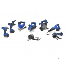 HBM Professionele 7 Delige Combiset 20V 5,0Ah met 3 x 5,0 Ah Accu in Stevige Opbergtas HBM Professionele 7 Delige Combiset 20V 5,0Ah met 3 x 5,0 Ah Accu in Stevige Opbergtas