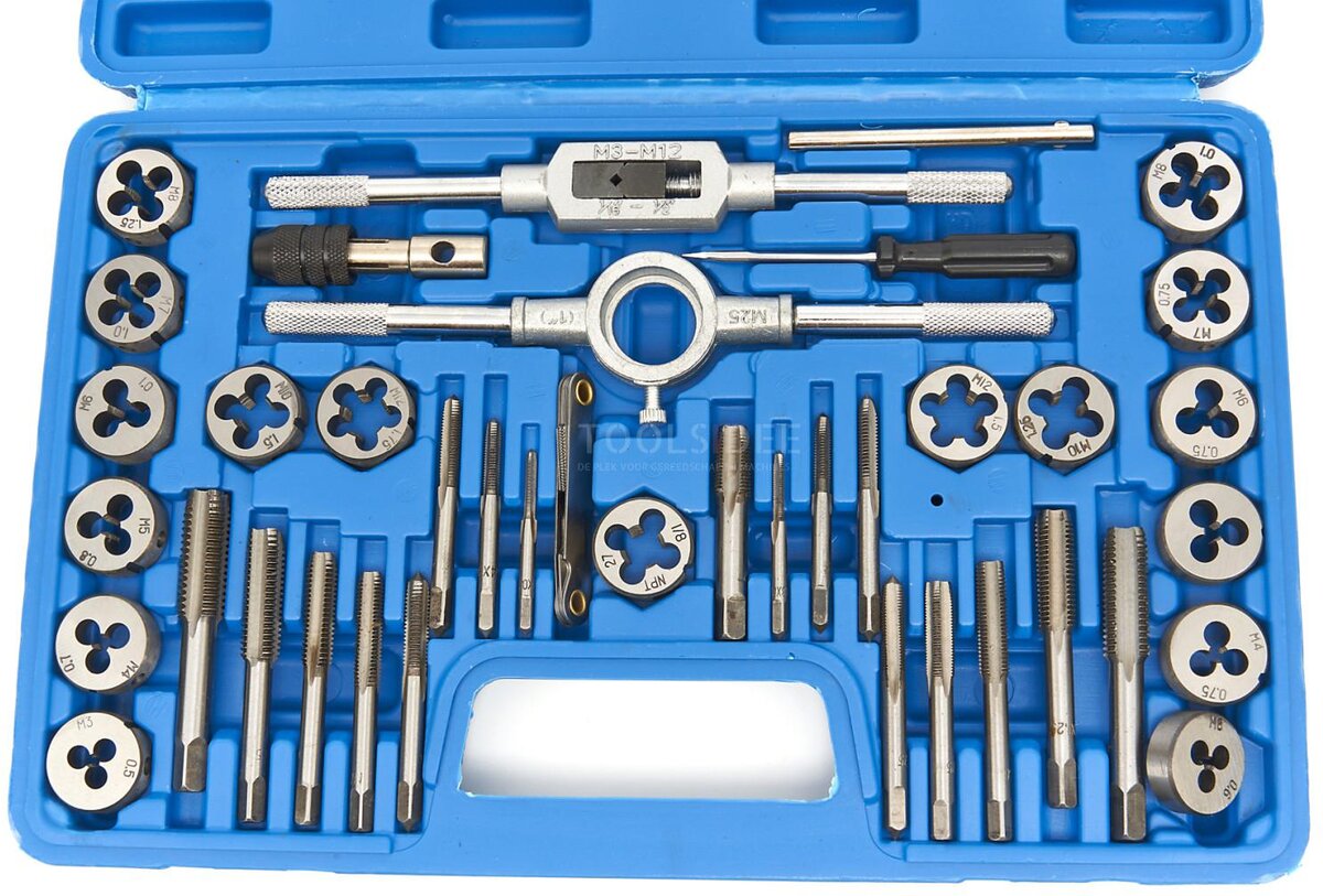 HBM kran og skjæresett metriske størrelser 40 stk