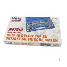 HBM kran og skjæresett metriske størrelser 40 stk