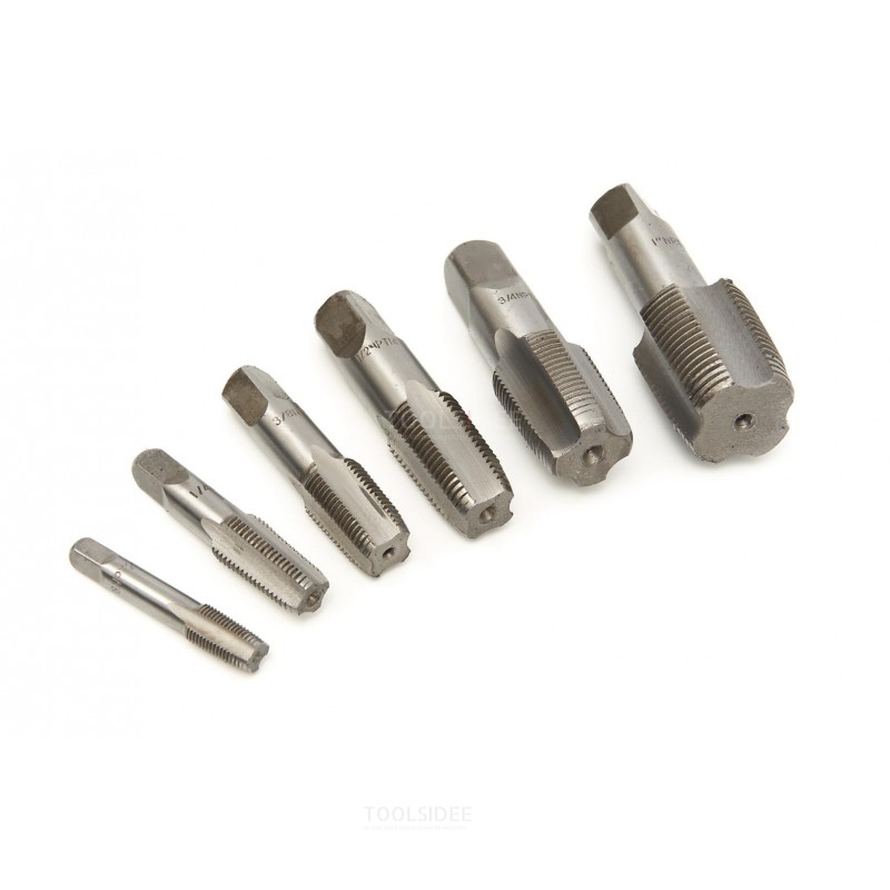 HBM NPT tap set for pipes and tubes 6-piece