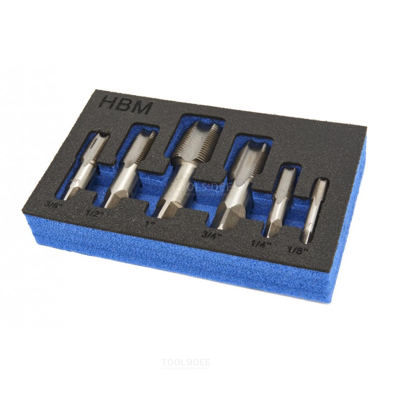 HBM NPT tap set for pipes and tubes 6-piece