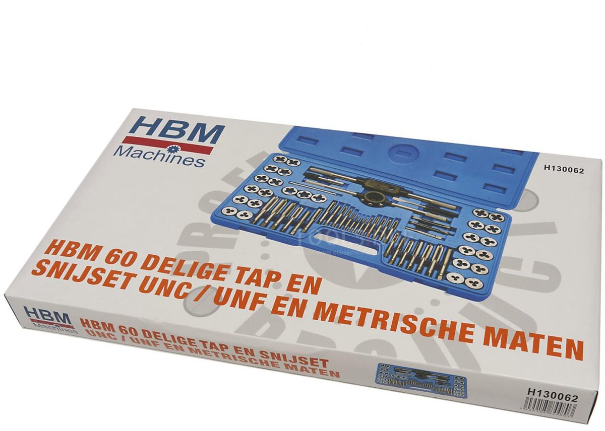 HBM tapp- och skärset UNC / UNF och metriska storlekar 60 st