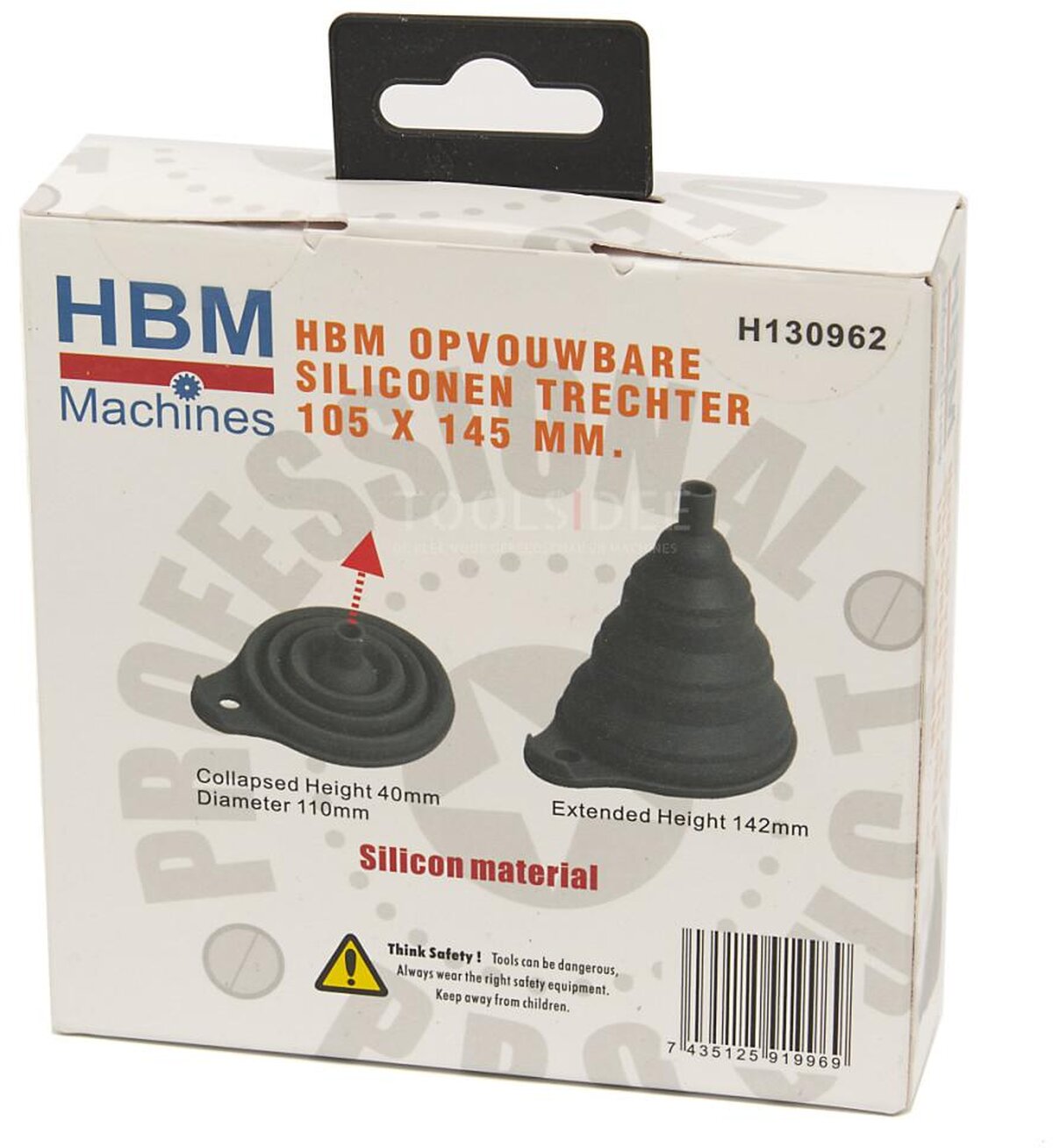 HBM foldable silicone funnel 105 x 145 mm