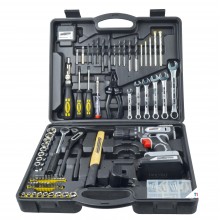 Mannesmann tool box with cordless drill