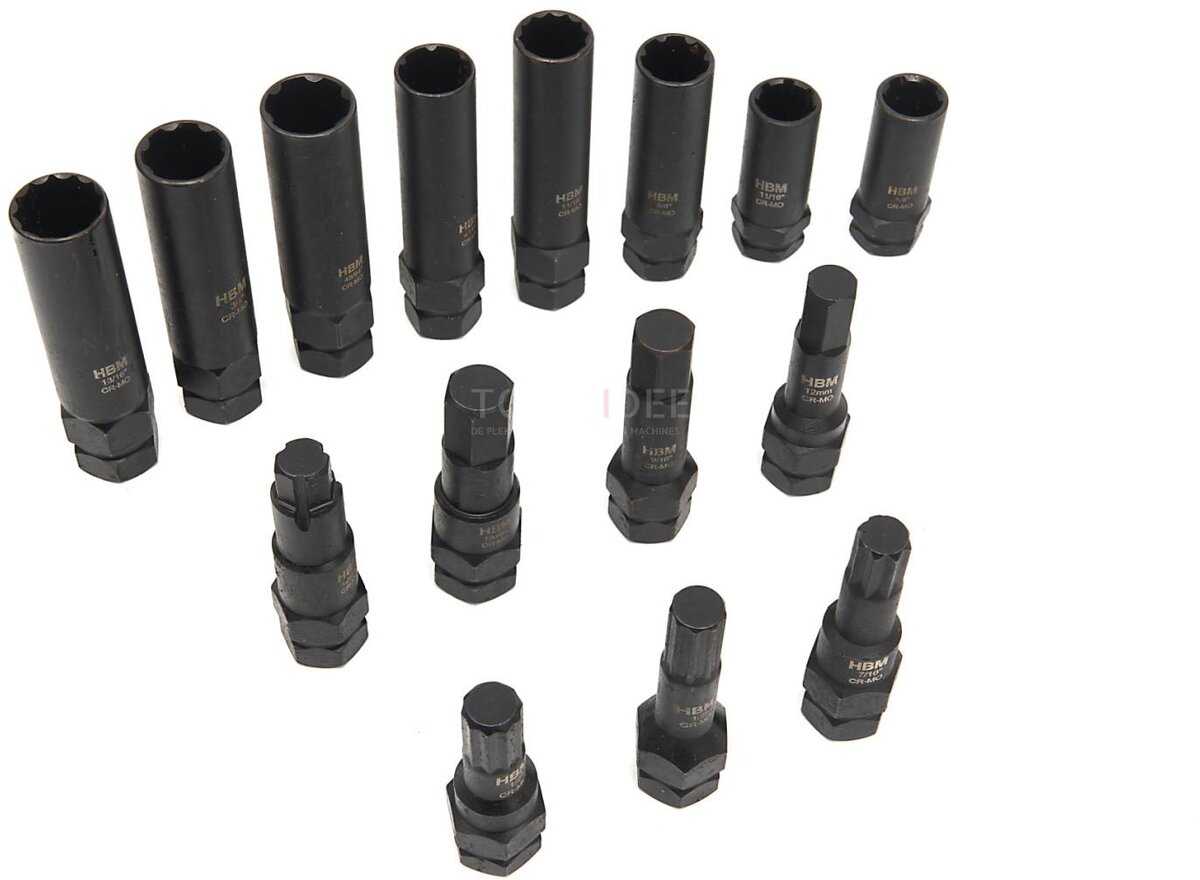 HBM power wheel lock, wheel bolts disassembly set 16-piece