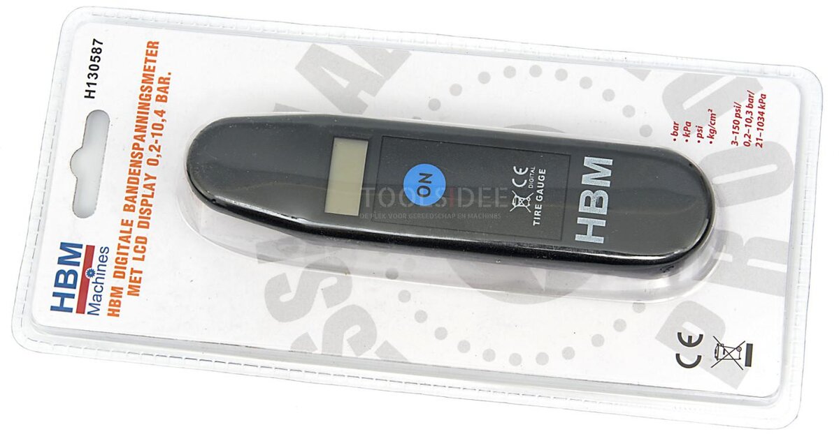 HBM Digitale bandenspanningsmeter met LCD display 0,2 â€“ 10,4 bar 
