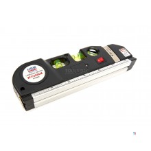 HBM spirit level with laser and integrated tape measure 250 cm
