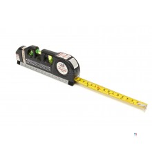 HBM spirit level with laser and integrated tape measure 250 cm