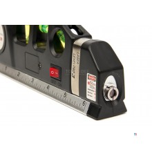 HBM spirit level with laser and integrated tape measure 250 cm