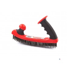 HBM professional steel brush with 5 rows and 2 handles