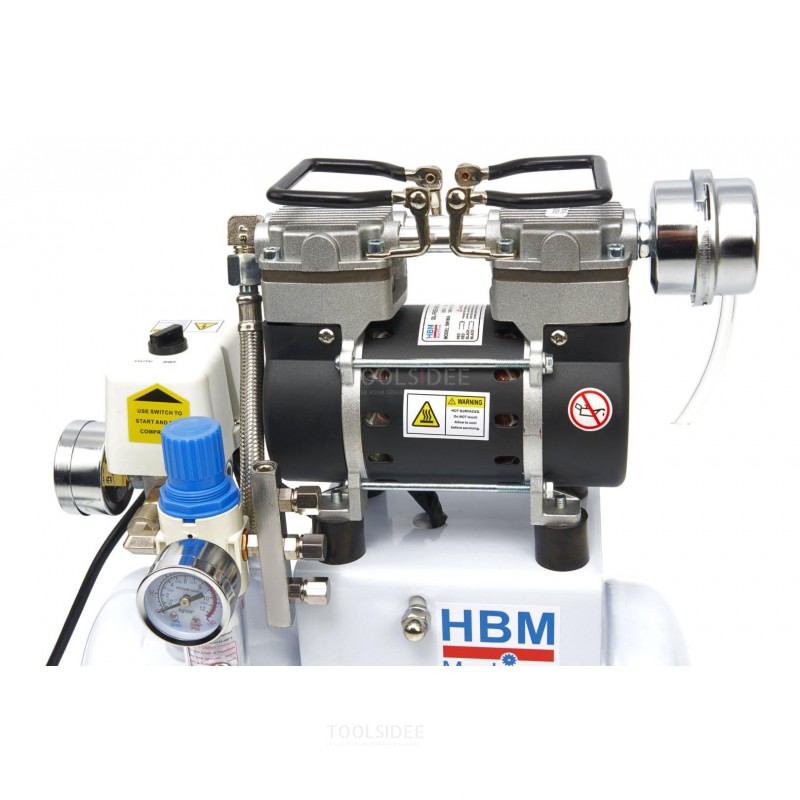 HBM low noise airbrush compressor 4 liters, model 2