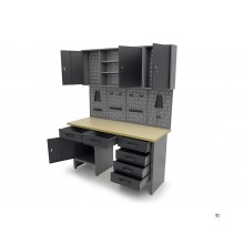 HBM arbeidsbenk med dører 160 x 60 x 200 cm HBM arbeidsbenk med dører 160 x 60 x 200 cm