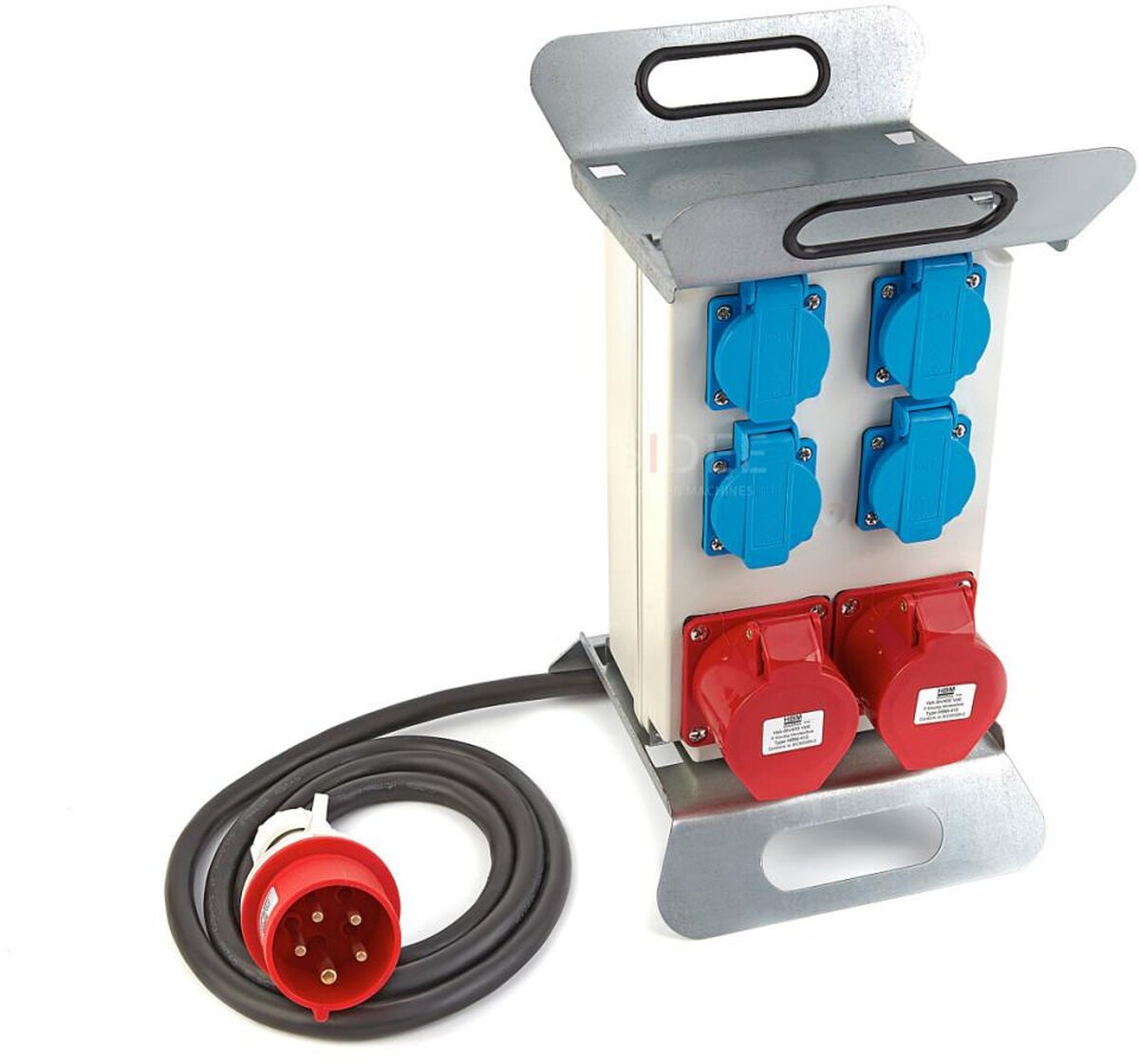 Blocco di distribuzione HBM 2 x 400 Volt e 4 x 230 Volt - messa a terra di protezione