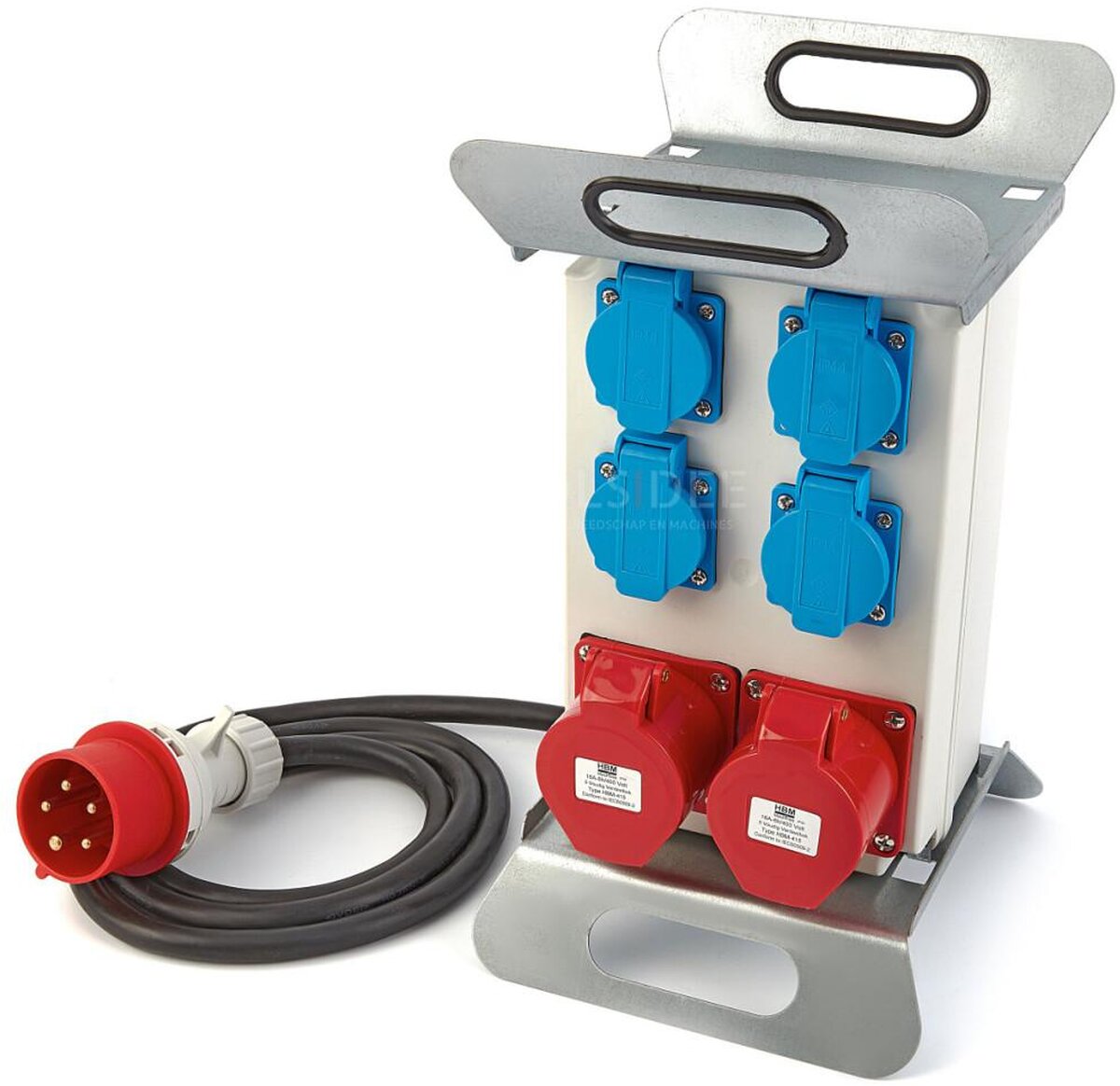 Blocco di distribuzione HBM 2 x 400 Volt e 4 x 230 Volt - messa a terra di protezione