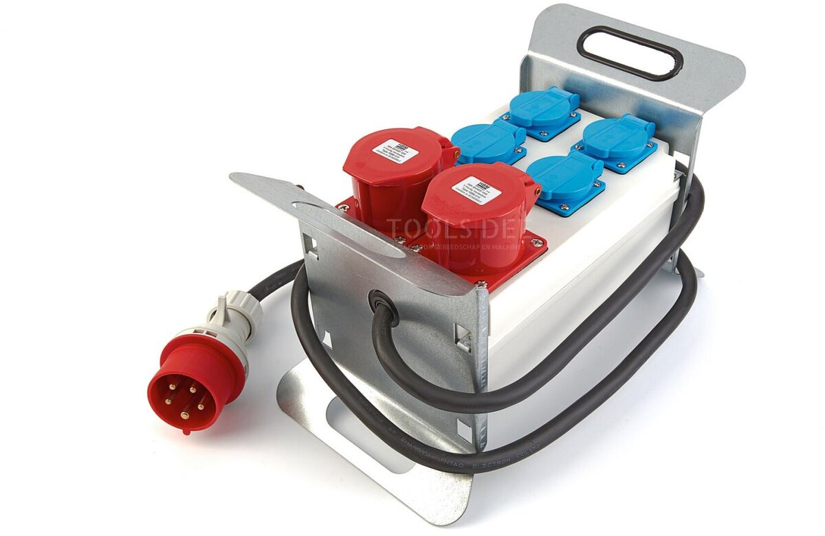 Blocco di distribuzione HBM 2 x 400 Volt e 4 x 230 Volt - messa a terra di protezione