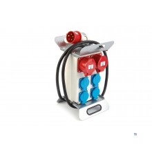 Blocco di distribuzione HBM 2 x 400 Volt e 4 x 230 Volt - messa a terra di protezione