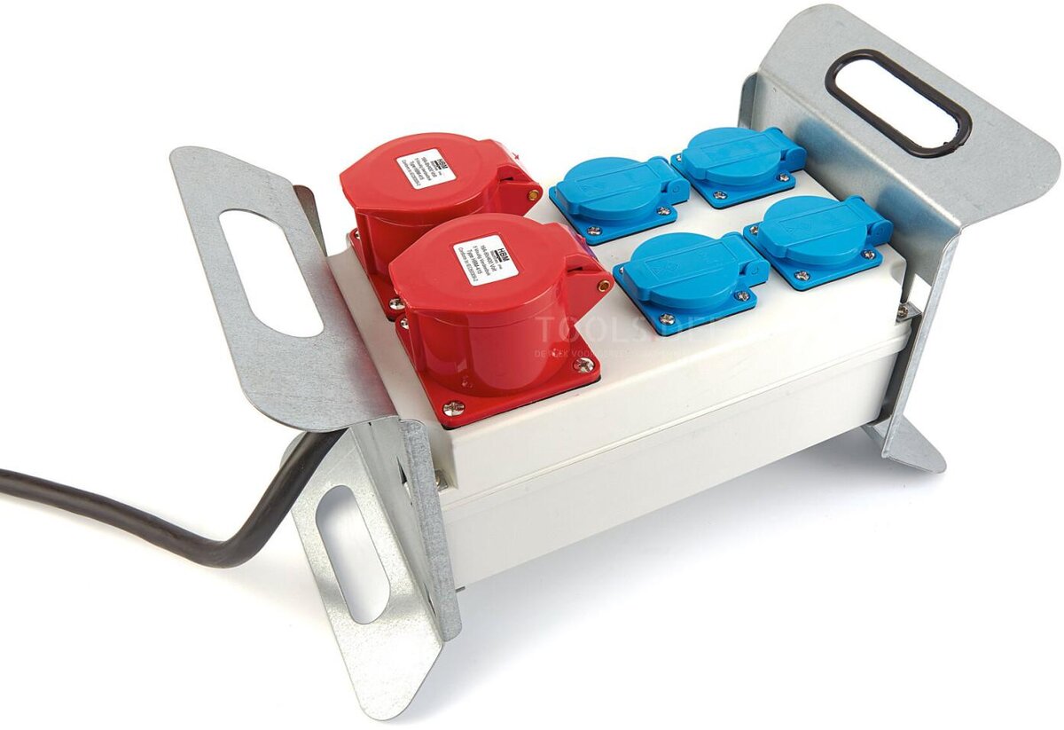 Blocco di distribuzione HBM 2 x 400 Volt e 4 x 230 Volt - messa a terra di protezione