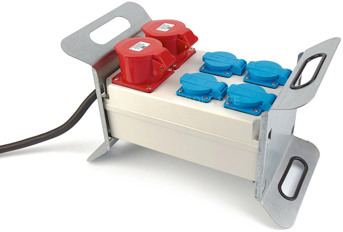 Blocco di distribuzione HBM 2 x 400 Volt e 4 x 230 Volt - messa a terra di protezione