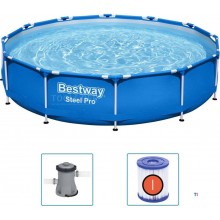 Piscine Bestway avec pompe de filtration - 366x76 - Steel pro