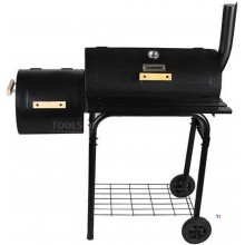 Houtskool Barbecue/BBQ - met Smoker - met wieltjes - verrijdbaar