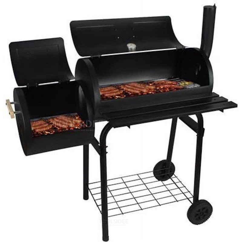 Charcoal Barbecue/BBQ - with Smoker - with wheels - mobile