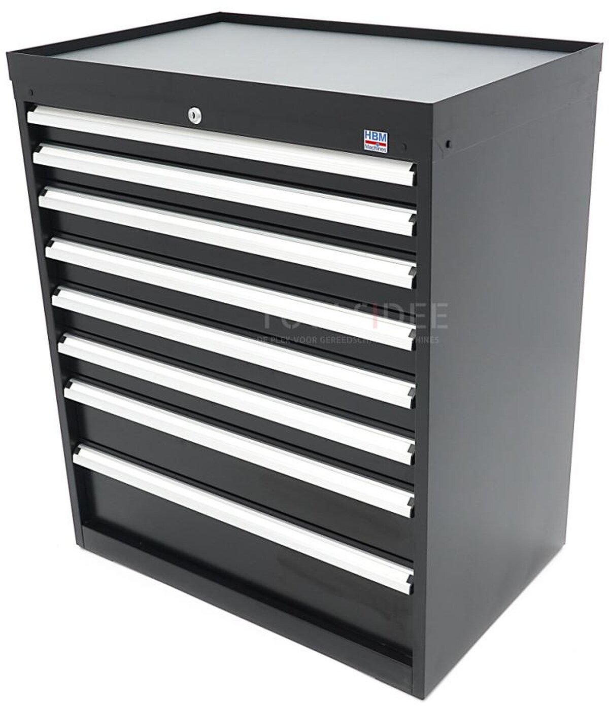 HBM Profi-Werkzeugschrank mit 8 Schubladen, 88 × 58 × 100 cm, schwarz HBM Profi-Werkzeugschrank mit 8 Schubladen, 88 × 58 × 100 cm, schwarz
