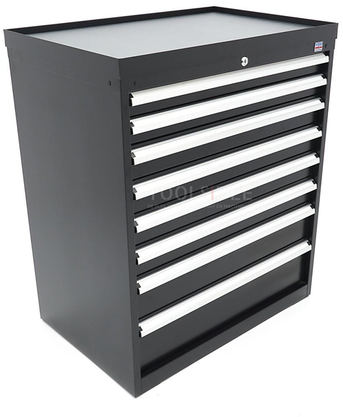 HBM Profi-Werkzeugschrank mit 8 Schubladen, 88 × 58 × 100 cm, schwarz HBM Profi-Werkzeugschrank mit 8 Schubladen, 88 × 58 × 100 cm, schwarz