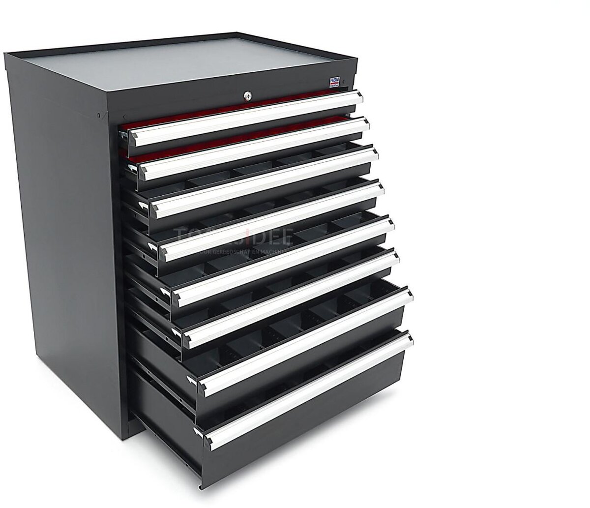HBM Profi-Werkzeugschrank mit 8 Schubladen, 88 × 58 × 100 cm, schwarz HBM Profi-Werkzeugschrank mit 8 Schubladen, 88 × 58 × 100 cm, schwarz